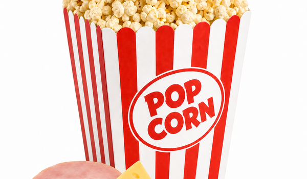 Popcorn slanina-sýr, bezedný kelímek 9-12